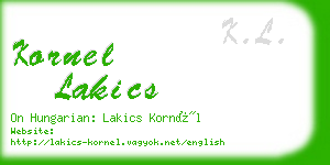 kornel lakics business card